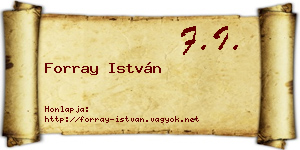 Forray István névjegykártya