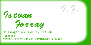 istvan forray business card